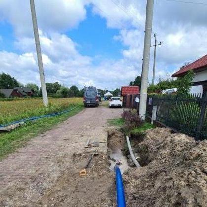 Zakończona inwestycja: Budowa sieci wodociągowej w dz. 221/14, 221/13, 252, ul. Nadrzeczna, w miejscowości Budziska